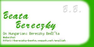 beata bereczky business card